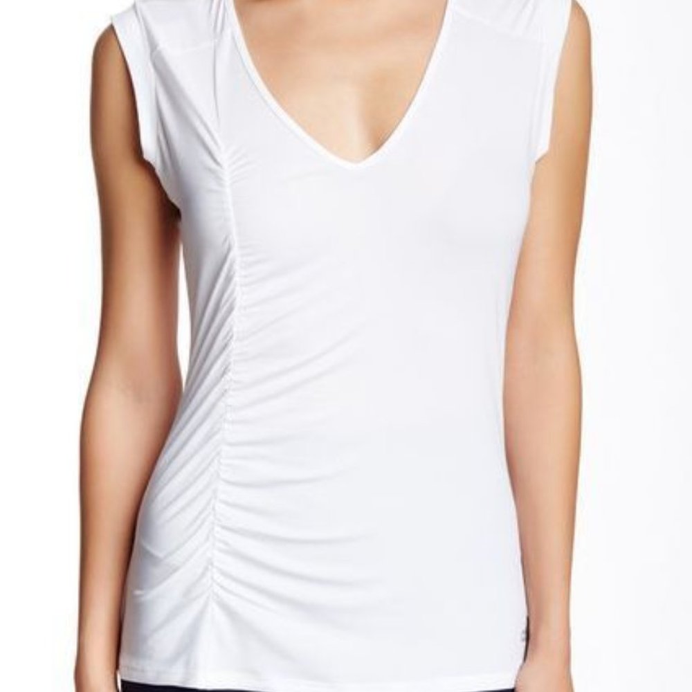 ALO YOGA DRAPEY V NECK TOP XS NWT RUCHED